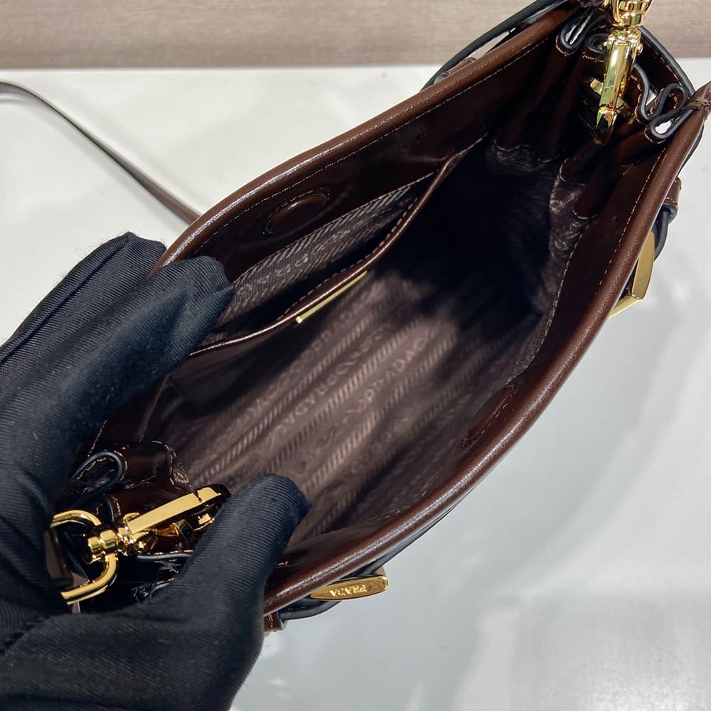 Pra*a Bonnie leather mini shoulder bag(HIGH-END GRADE)