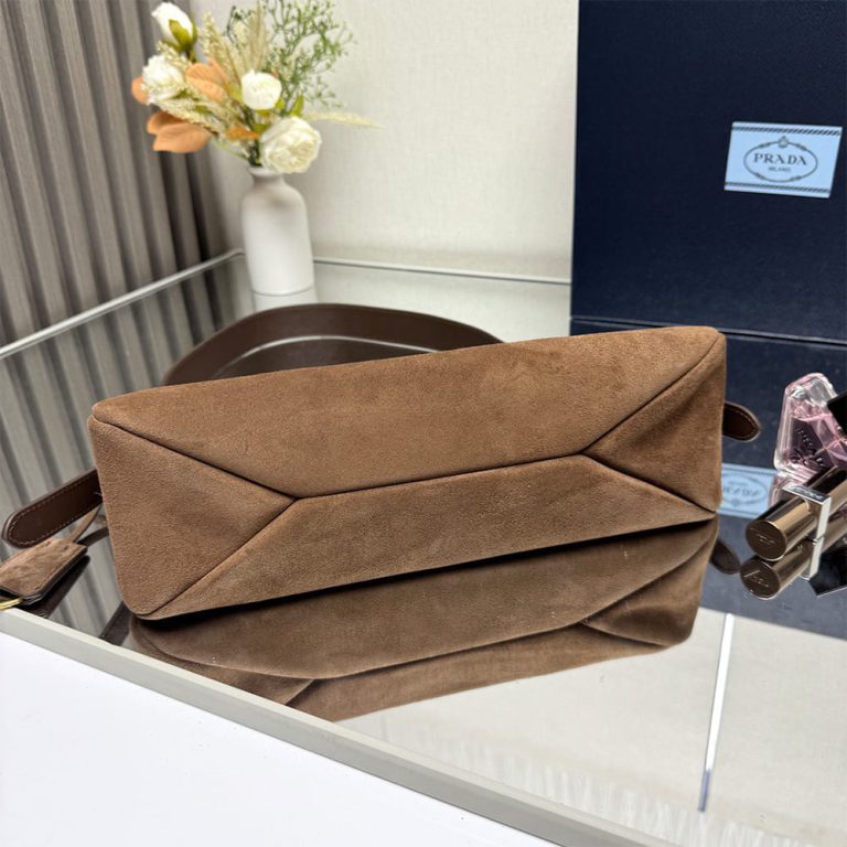 Pra*a Aimee medium suede shoulder bag