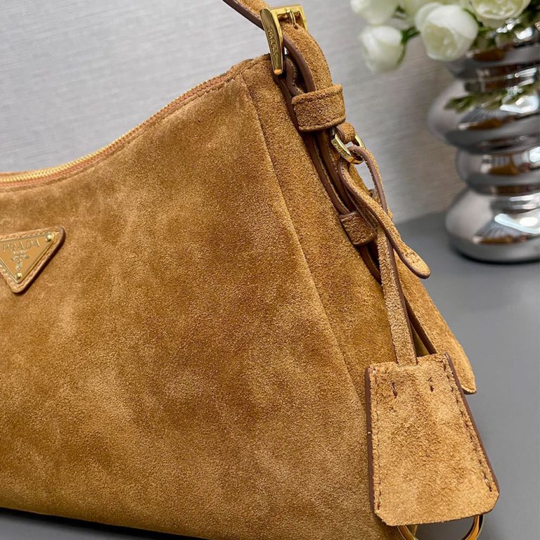 Pra*a Aimee medium suede shoulder bag