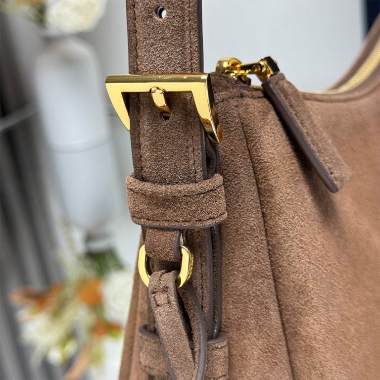 Pra*a Aimee medium suede shoulder bag